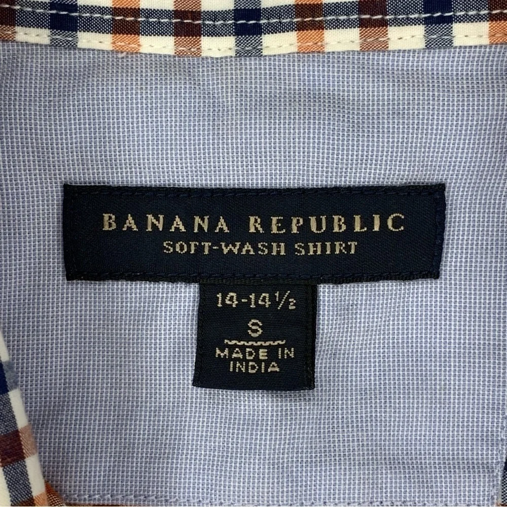 Banana Republic Small Plaid Button Down Shirt Long Sleeve Cotton Preppy Small